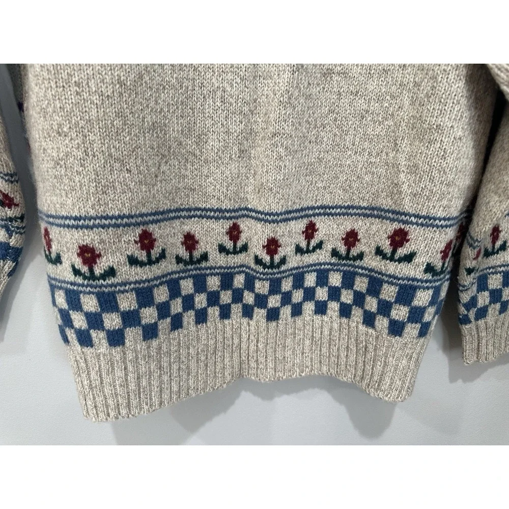 Vintage Charter Club Petite Medium Women's Wool Goose Cardigan Cottagecore - Picture 7 of 10